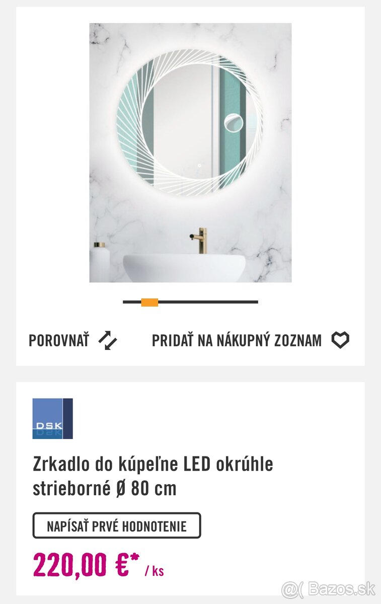 Led kúpeľňové zrkadlo