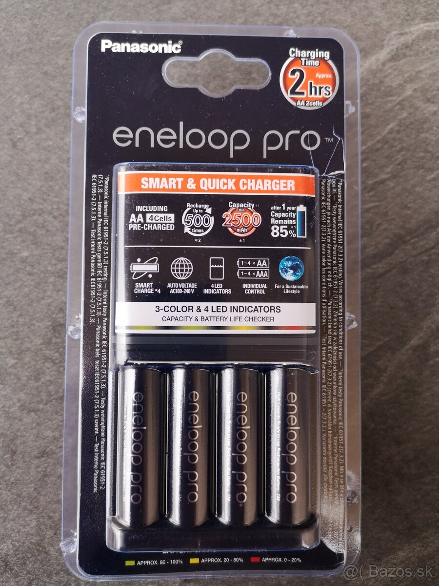 Panasonic Eneloop nabíjačka + 4 batérie