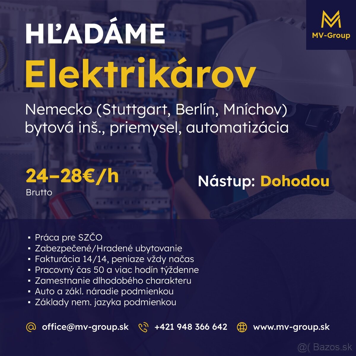 Hľadáme elektrikárov (Nemecko, Stuttgart)