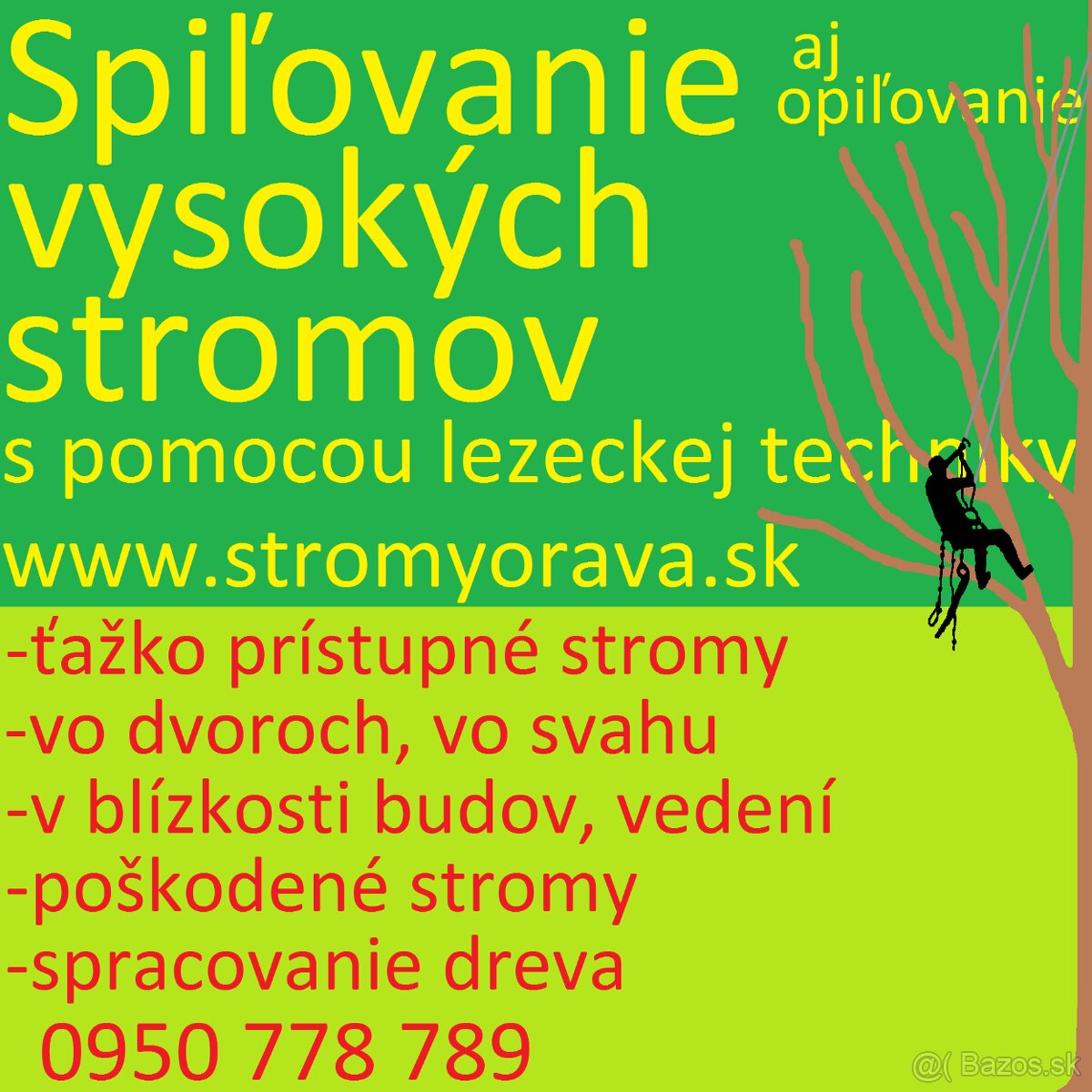 Spiľovanie a opiľovanie vysokých stromov