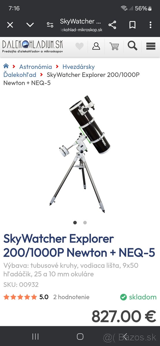 Sky Watcher 200/1000 + EQ5