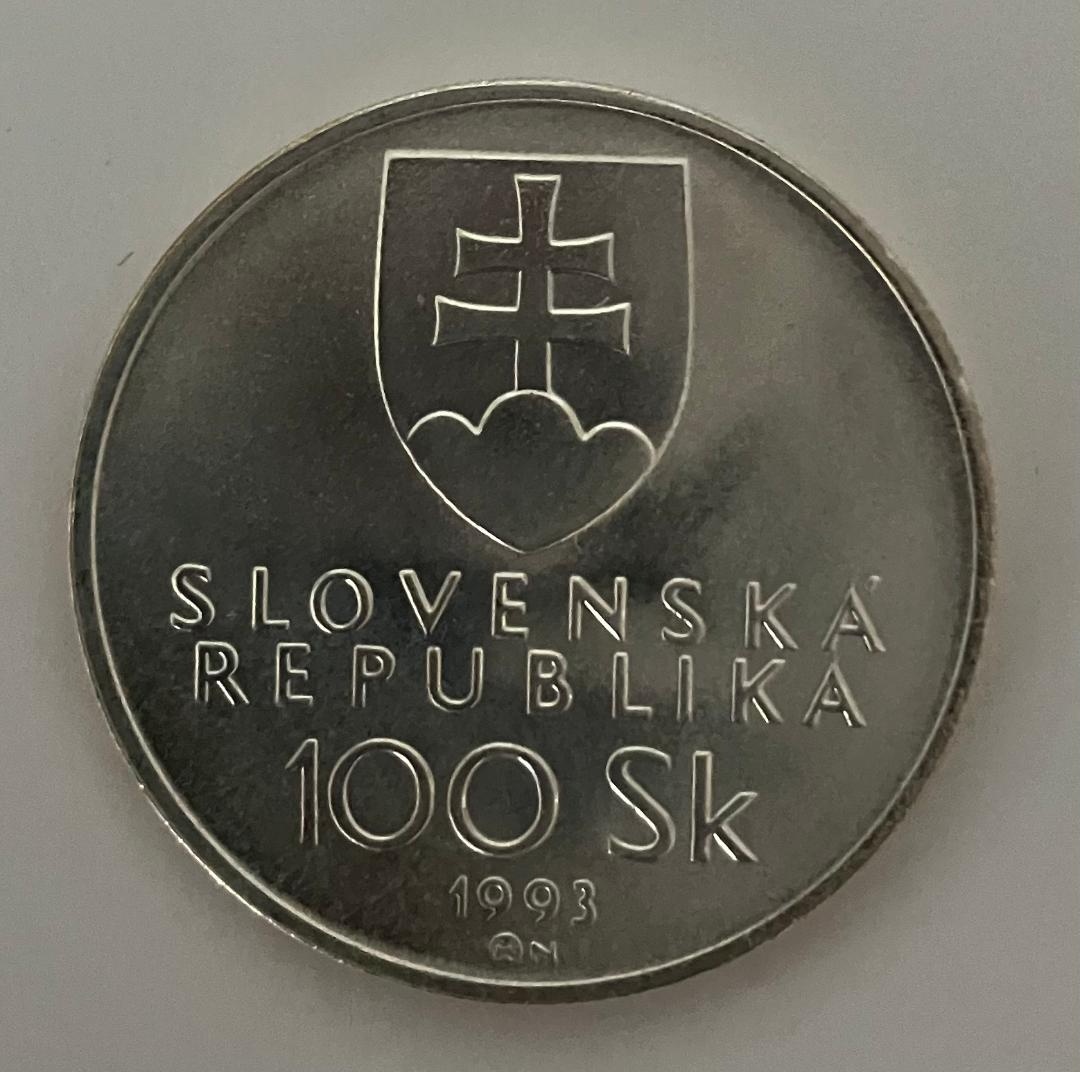 Strieborna minca 1993,100Sk.