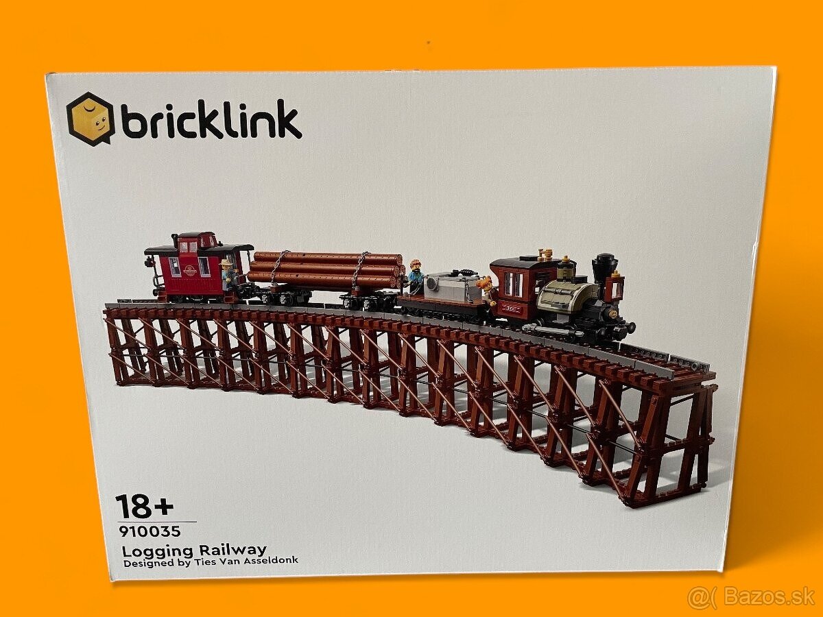 LEGO Bricklink 910035 Preprava dreva po železnici