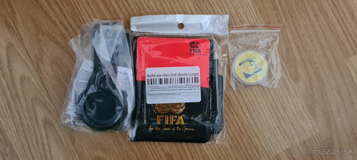 Rozhodcovský set- karty FIFA, minca FIFA,hodinky.