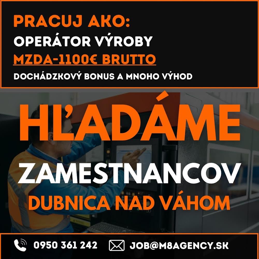 Operátor/ka - na LISOVŇU Dubnica nad Váhom