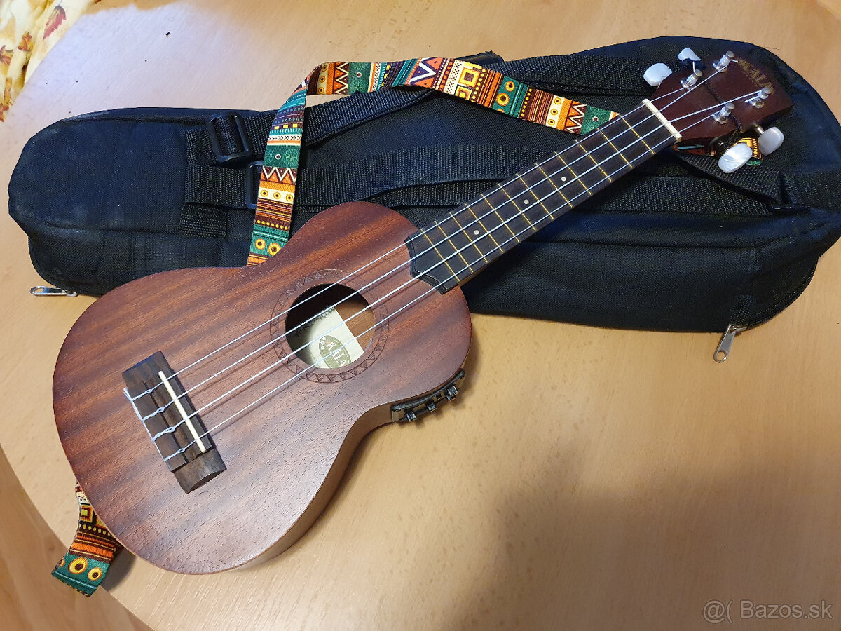 Predám ľavácke sopránové ukulele Kala KA-15S - elektrické