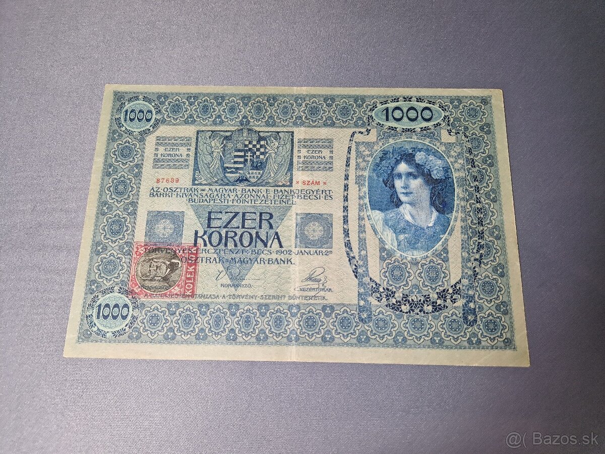 Predam bankovku 1000 K - 1902 kolok