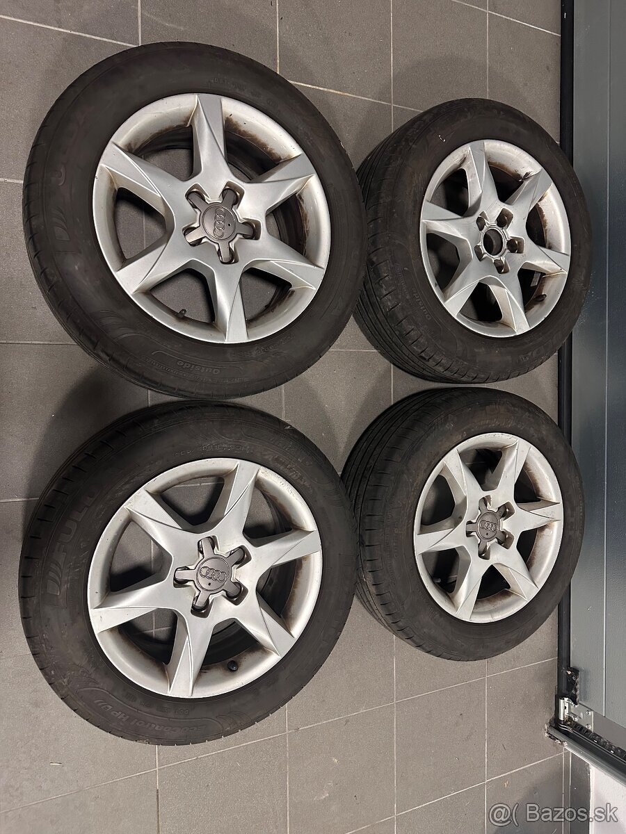 Originál Audi elektróny 5x112 r16 + letné pneu 205/60