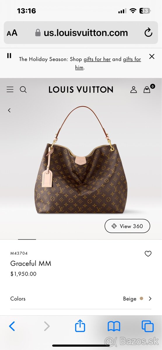 Originál Louis Vuitton Graceful MM, komplet balenie