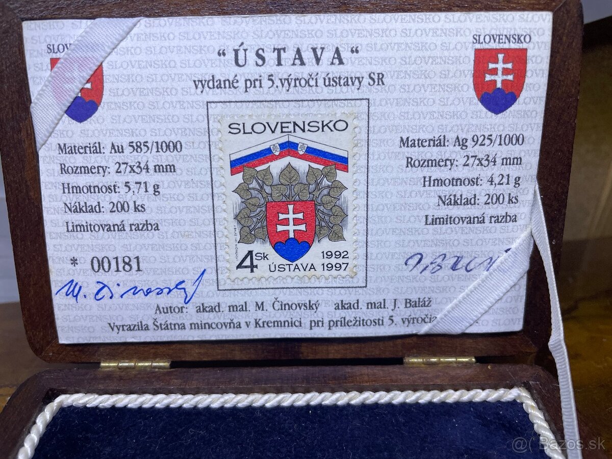 Poštové známky Slovensko 1997 ústava