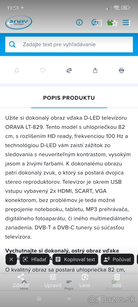 TV ORAVA LT 829 LED