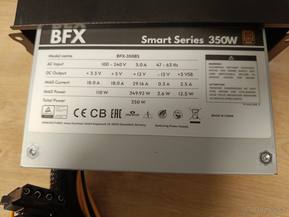 SFX formát, PC zdroj 350W CHIEFTEC BFX-350BS