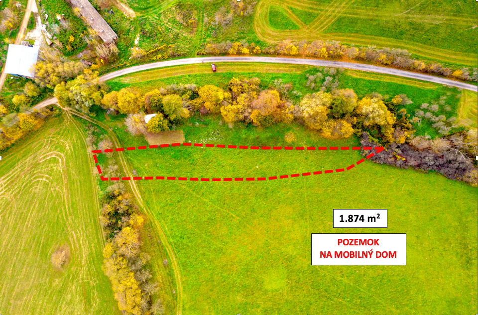 Podbranč - POZEMOK NA MOBILNÝ DOM 1.900 m2