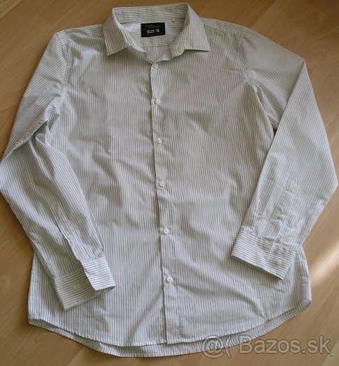 pánska biela prúžkovaná košeľa, XL