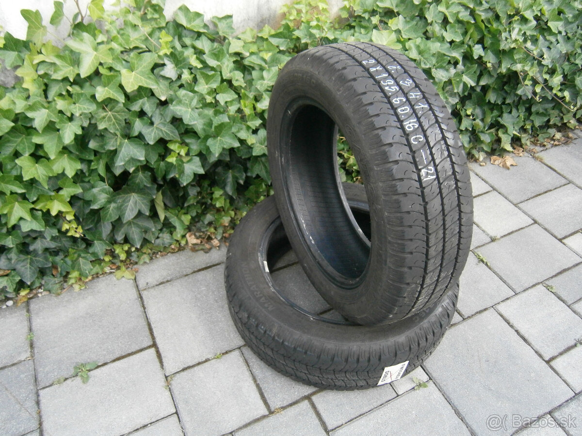 Predám 2x letné pneu Goodyear 195/60 R16C 99/97H