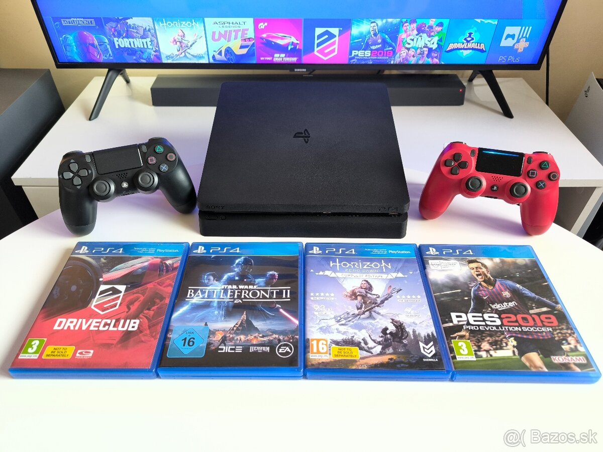 Playstation 4 PS4 SLIM - ovládače - hry