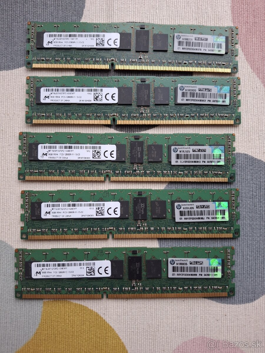 5x 8GB ECC 1rx4 PC3-12800R 11 13 C2