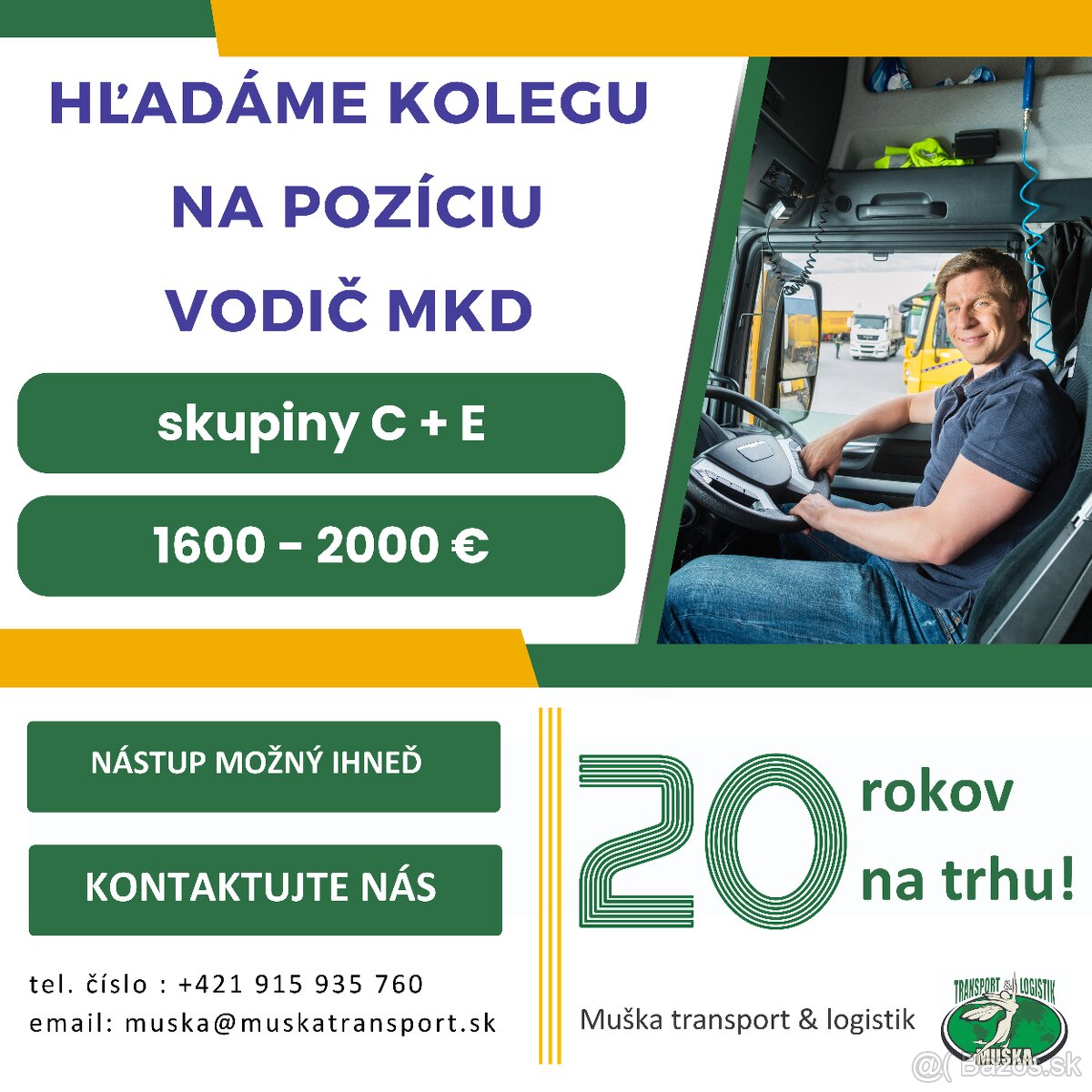 HĽADÁME KOLEGU na pozíciu VODIČ MKD (C+E)