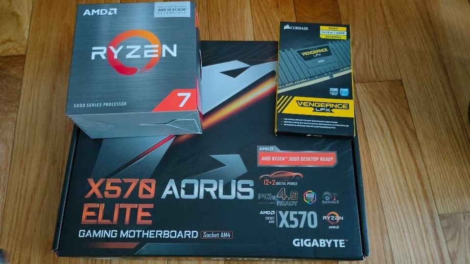 Ryzen 7 5800X3D + X570 Aorus Elite + 32GB Corsair Vengeance