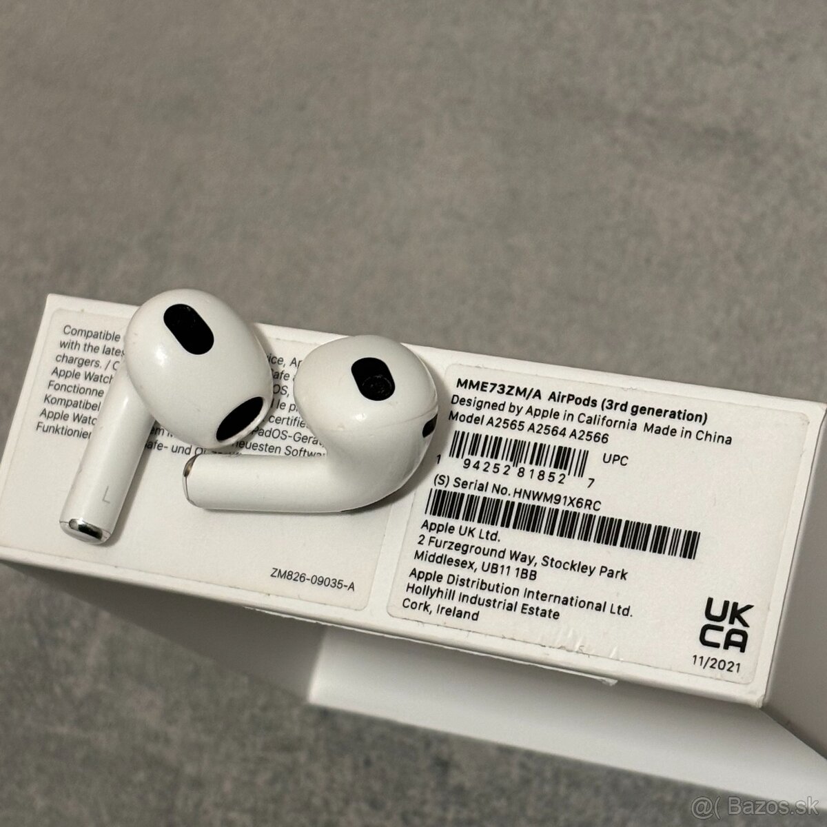 Apple AirPods 3.generácia ORIGINAL náhradné sluchátka Ľ+P