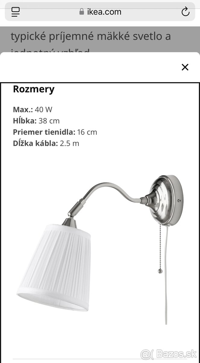 Nastenna lampa ikea