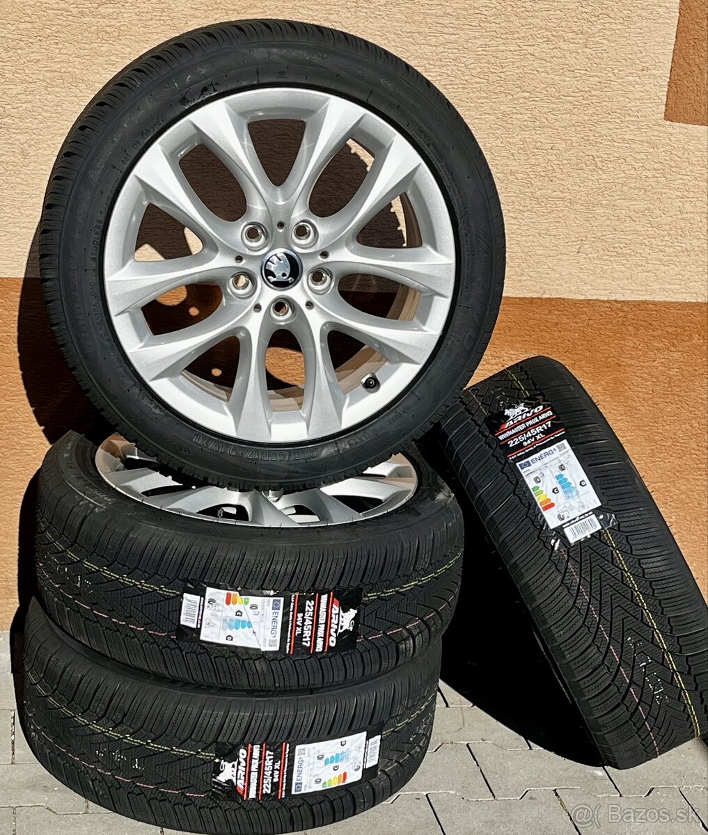 5x112 R17 7,5J ET54 Škoda + 225/45 R17 zimné (2024)