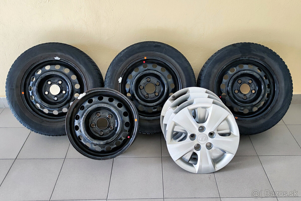 Hyundai/KIA: 15" - 4 ks plechový disk, 3 ks zimná pneumatika