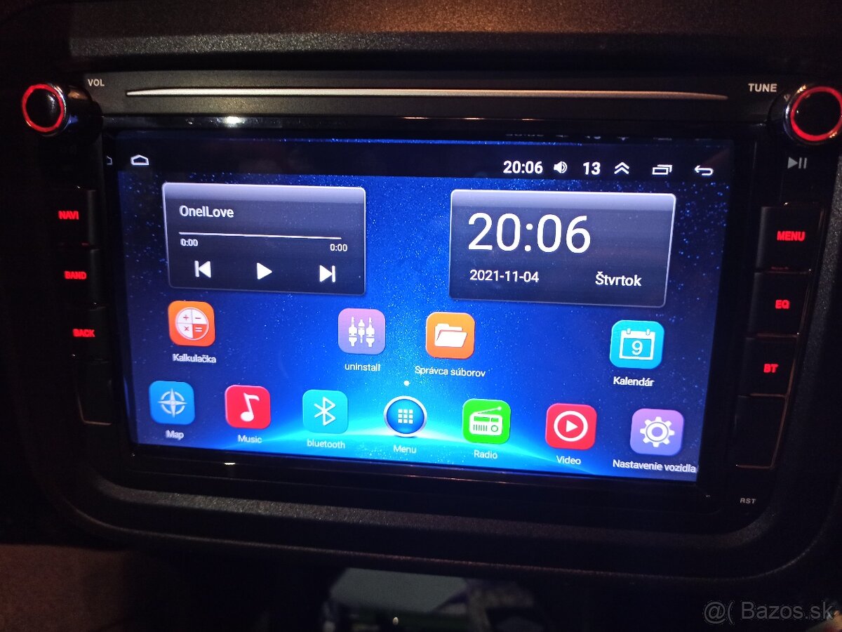 2DIN rádio 4+64GB,7708 čip,CarPlay,RDS,VW,SEAT,SKODA