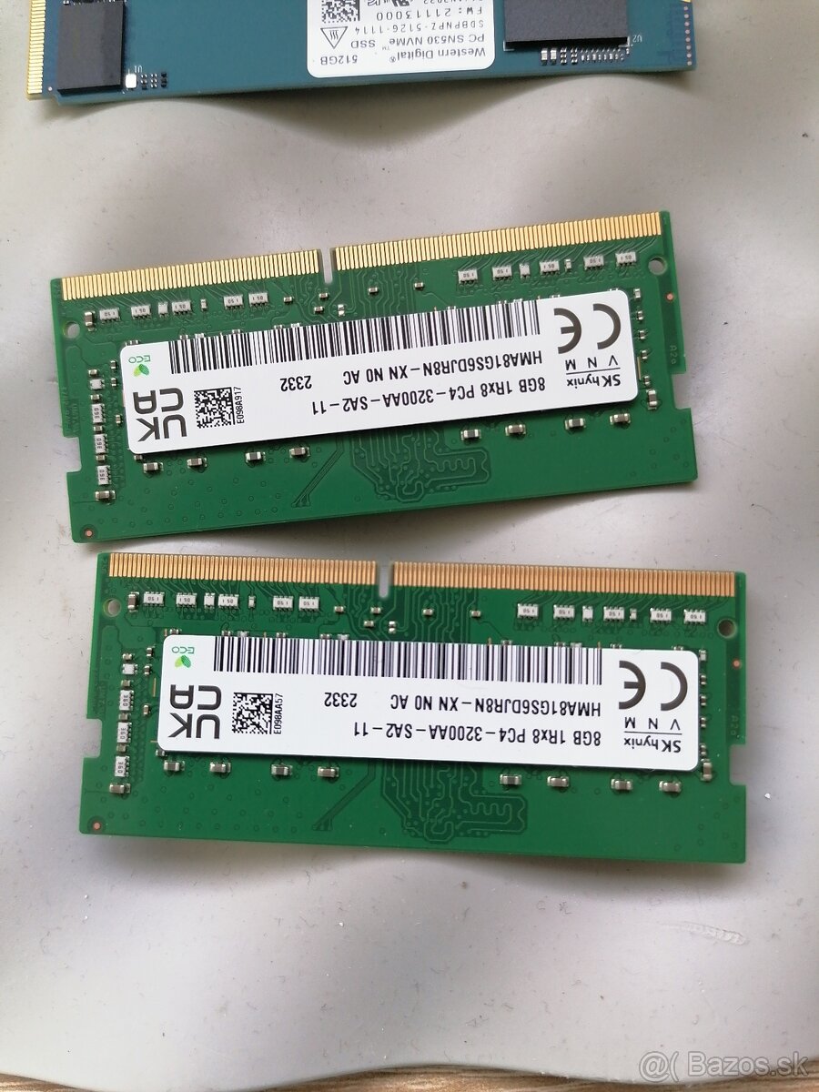 Predám RAM  DDR4 16gb 2x8gb notebook