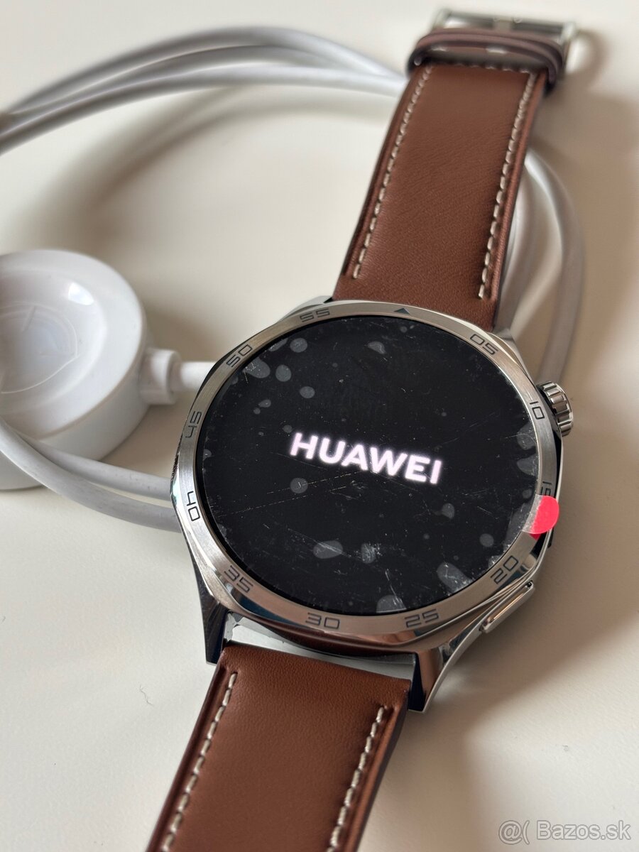 Huawei watch GT 5 46mm, strieborno-hnedé, koža