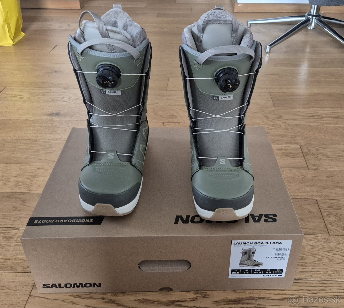 Snowboardové topánky Salomon Launch Boa Khaki MP265 EU 41,5