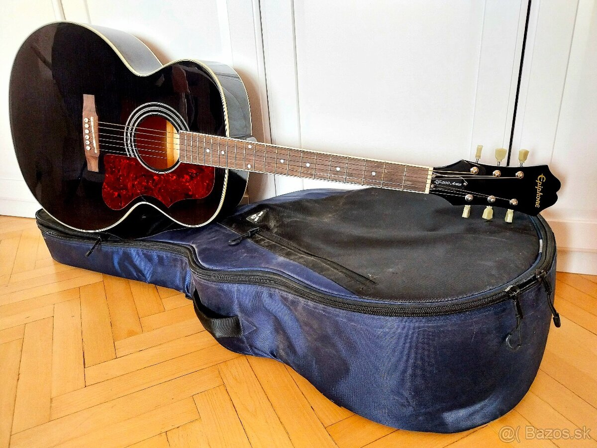 EPIPHONE EJ-200 ART ACOUSTIC JUMBO BLACK vr RITTER PÚZDRA