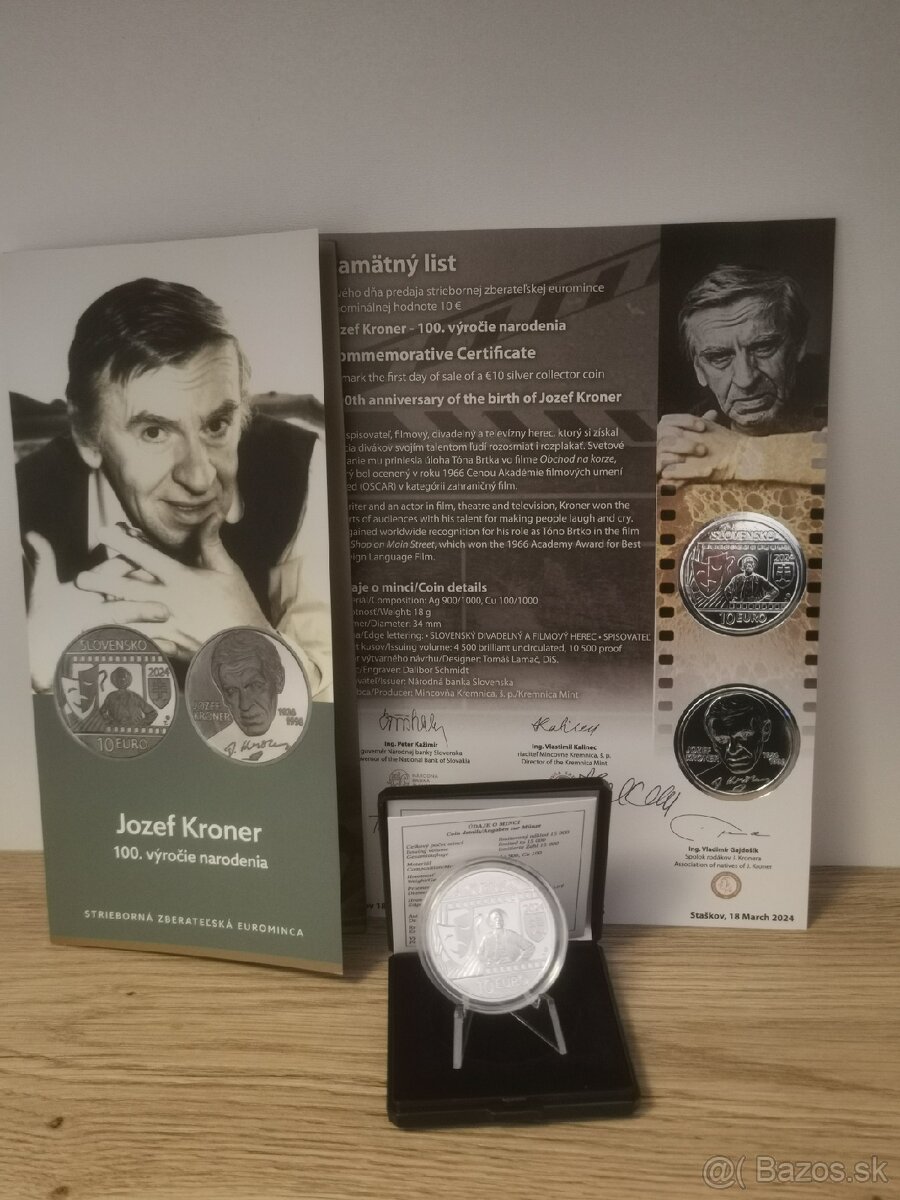 10€ Jozef Kroner PROOF + PL + LETAK