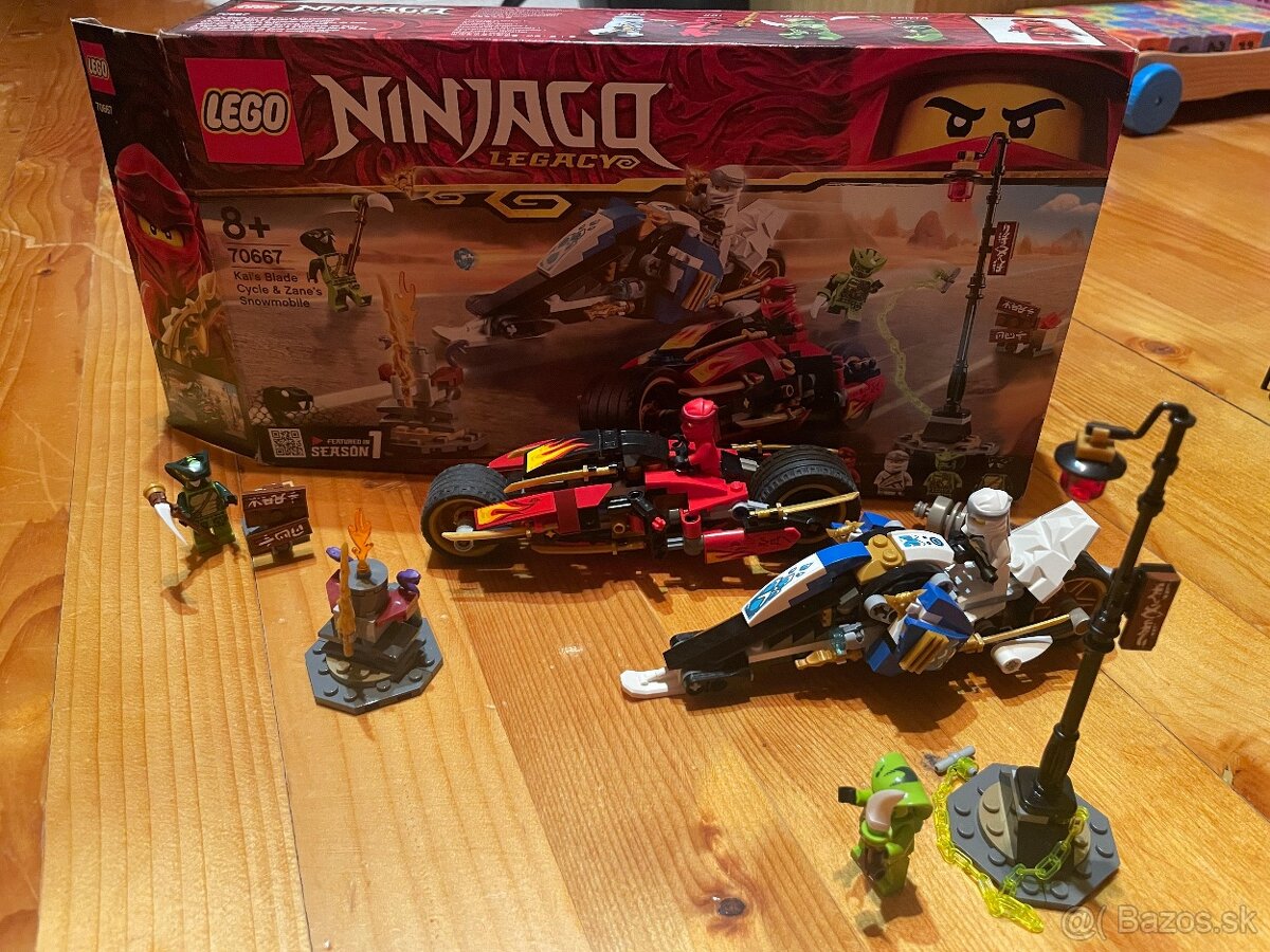 Lego Ninjago Kai's Blade Cycle and Zane's Snowmobile