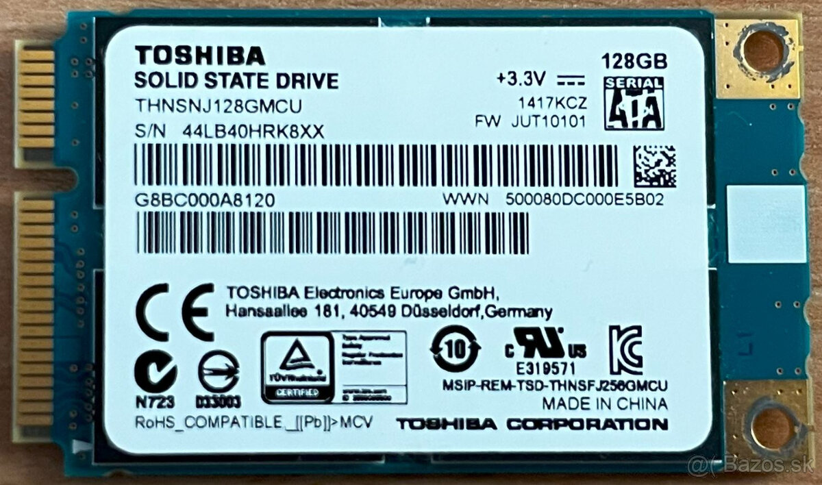 M-Sata 6Gb/s SSD 128GB Toshiba