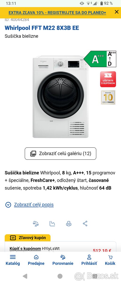 Whirlpool sušička