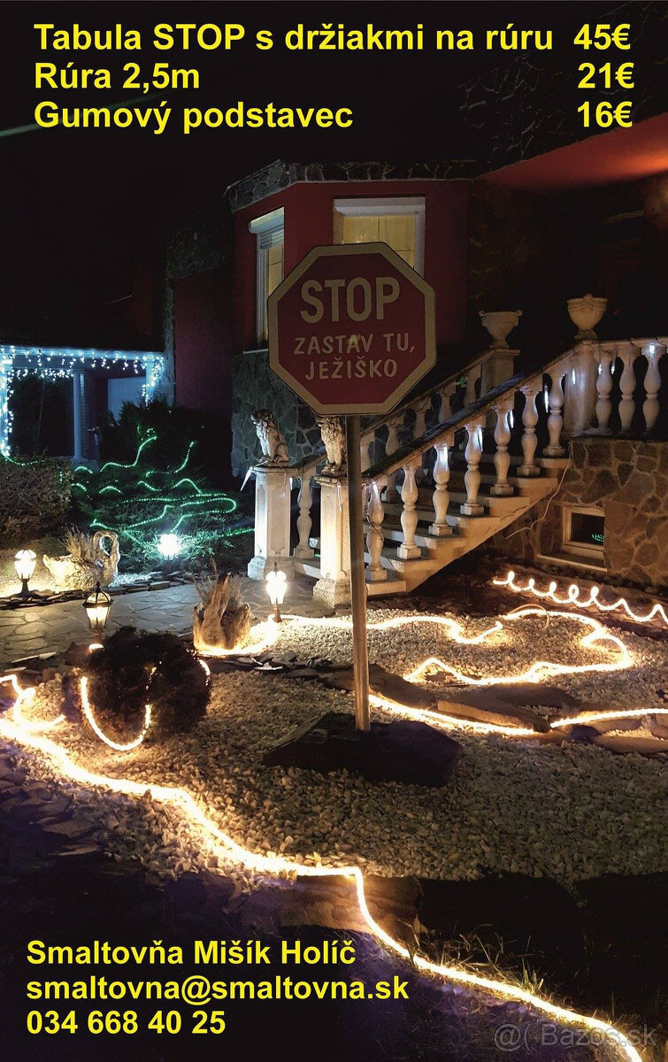 vianočná dekorácia v podobe dopravnej značky STOP JEŽIŠKO