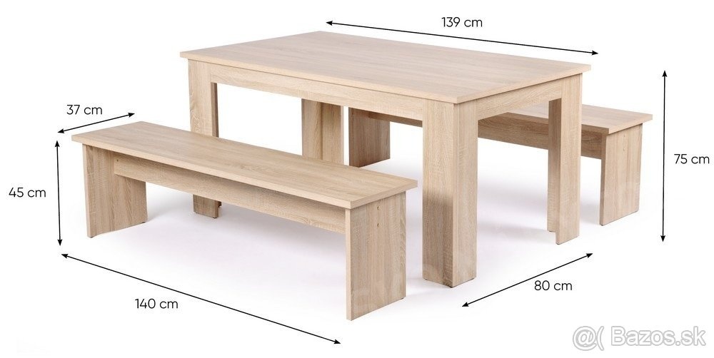 Nový  stôl s 2 lavicami