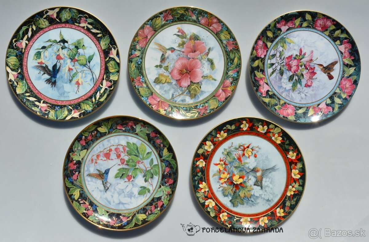 Royal Doulton Anglické porcelánové taniere - Kolibríky