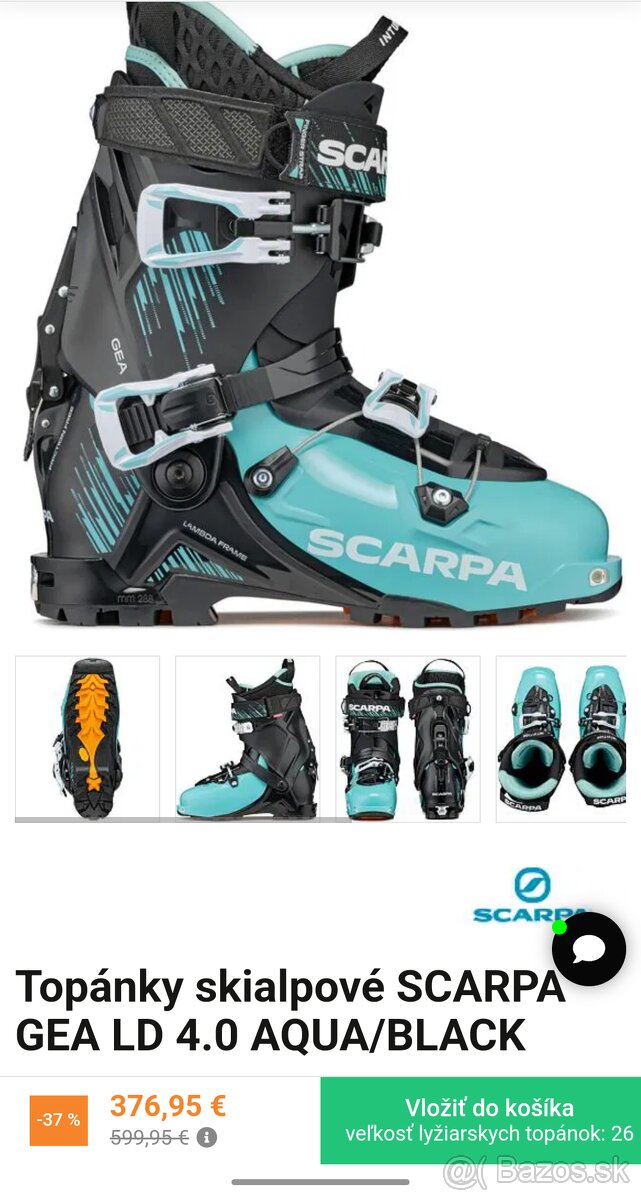 Nove damske ski alp topanky SCARPA GEA vel. 40,5