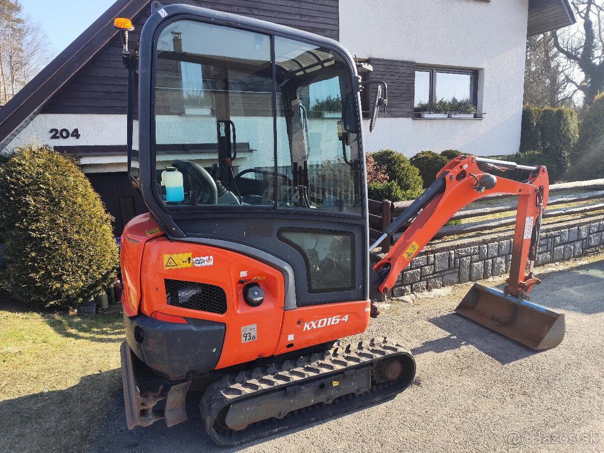 Minibagr Kubota KX016-4, rok 2019, 1600mth, roztah. pasy