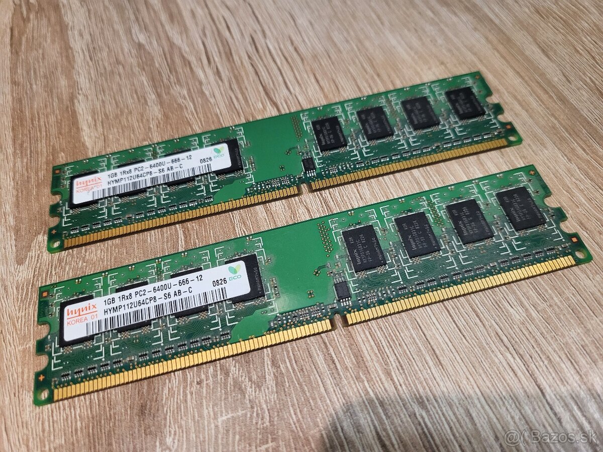 RAM Hynix 2x 1GB, DDR2 800MHz CL6, HYMP112U64CP8-S6-AB-C