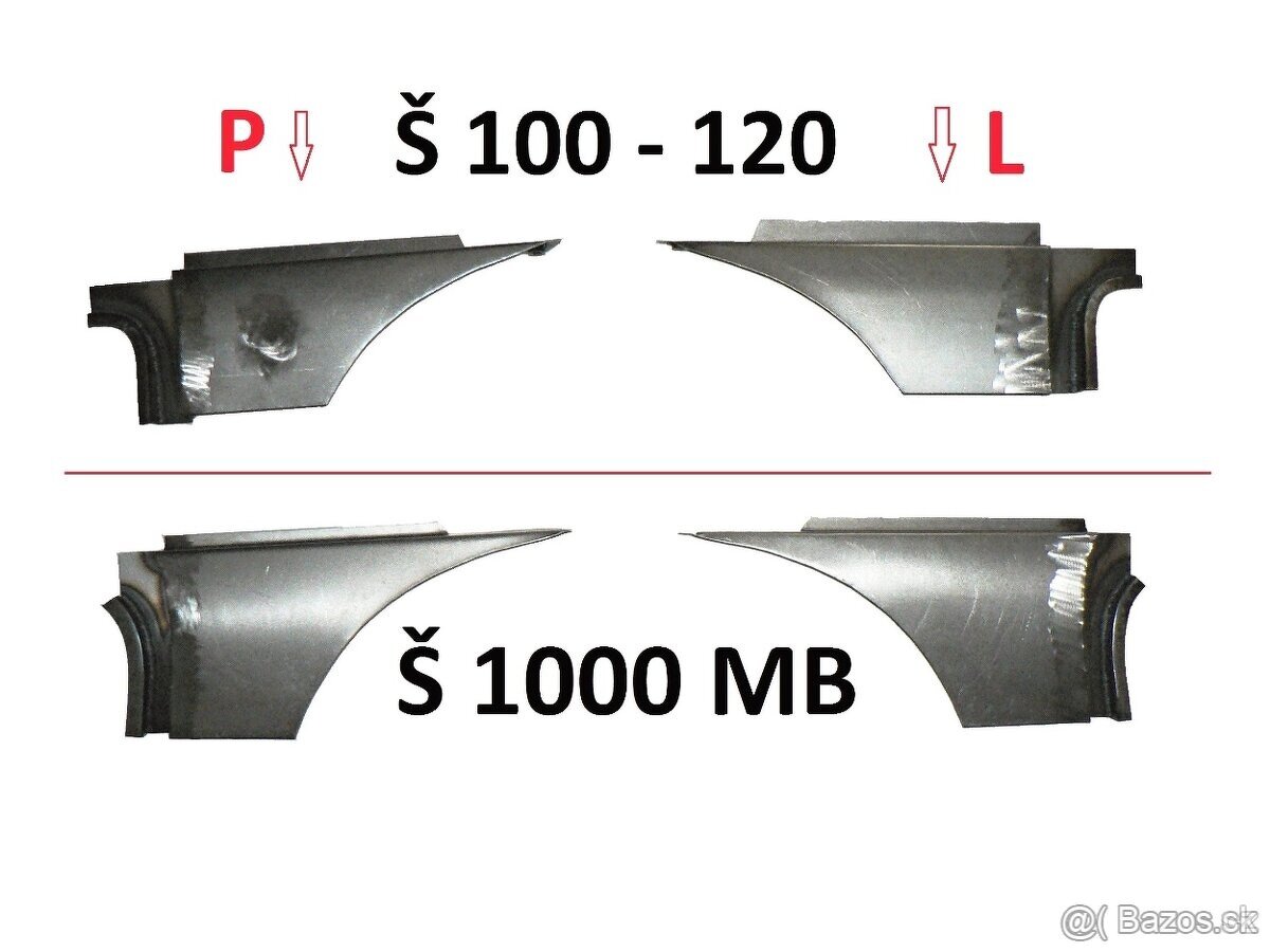 Torpéda - spodní části rámu čelního okna Škoda MB / 100