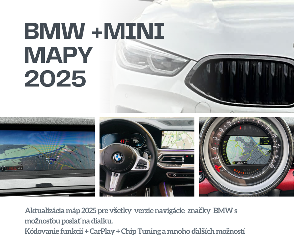 Aktualizácia máp navigácia BMW + MINI 2025 PREKLAD + Kodov