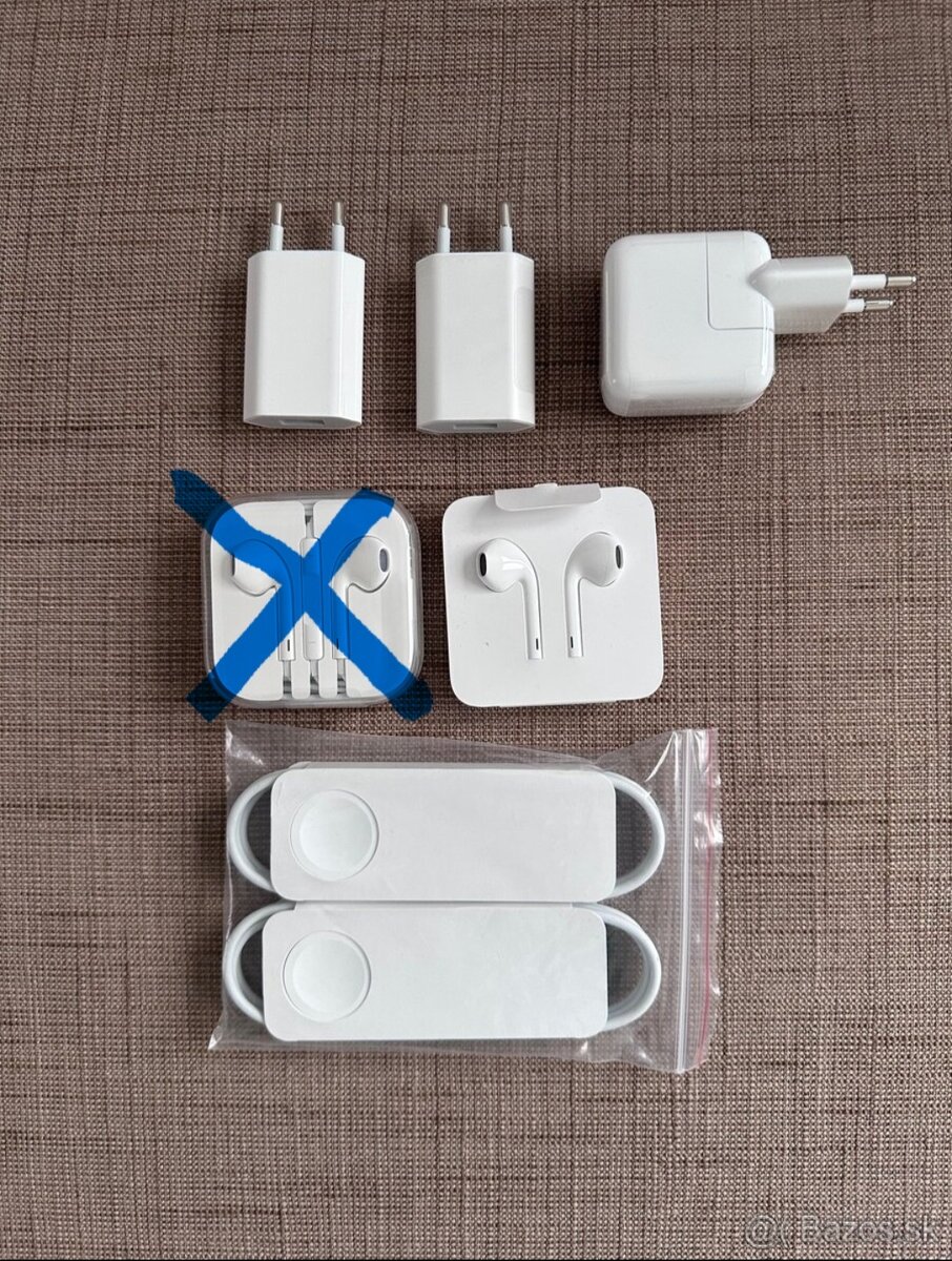 Apple EarPods, Apple Adapter, Apple Watch kábel a Apple Dock