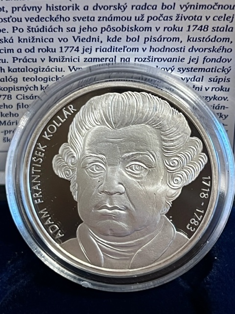 10 EUR Ag, Adam Františej Kollár, proof, 2018