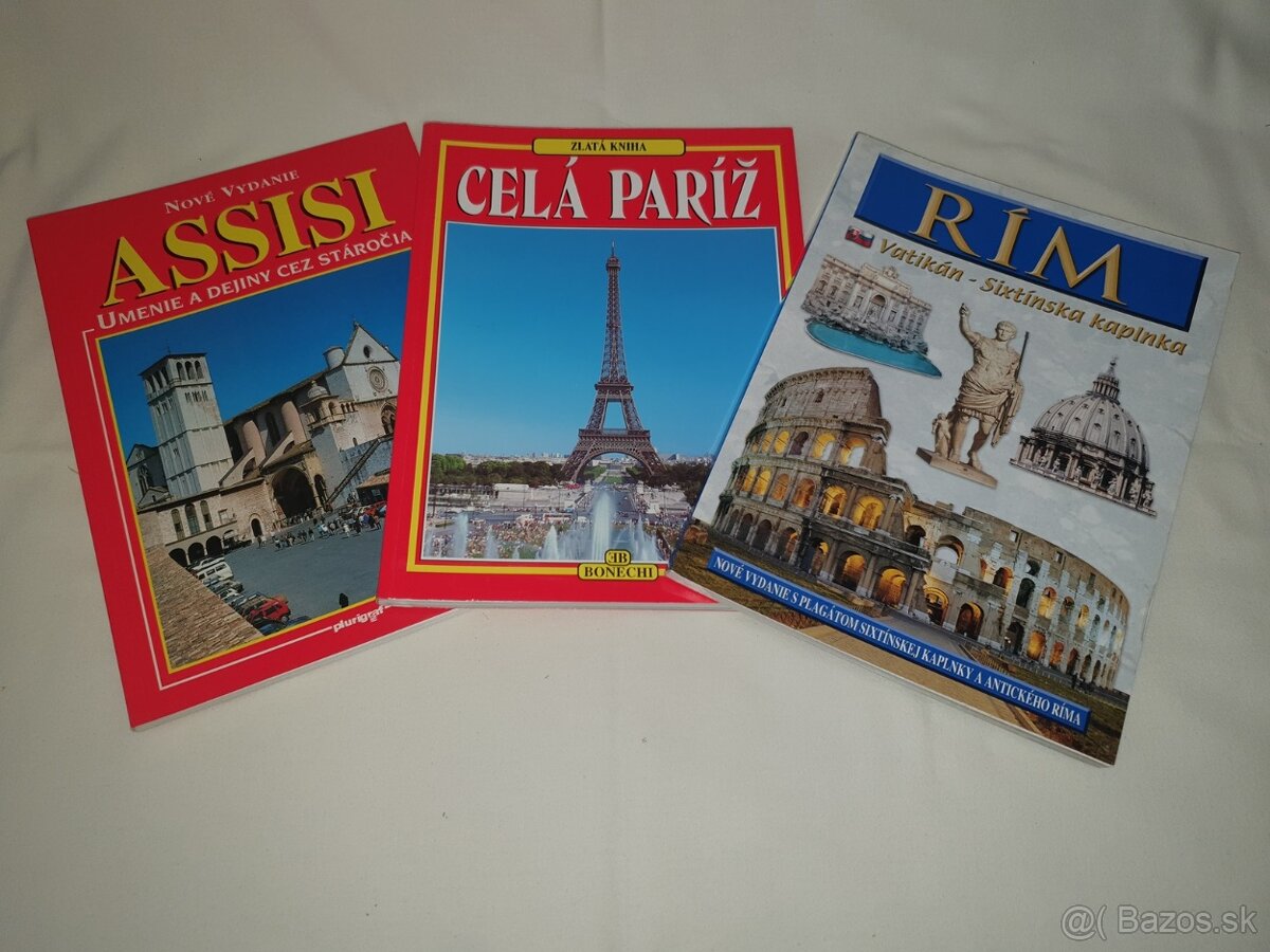 CESTOVATEĽSKÉ KNIHY – RÍM, PARÍŽ, ASSISI