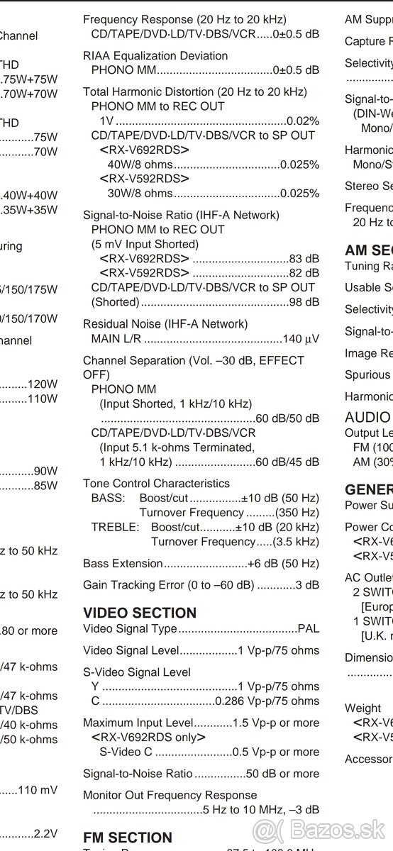 YAMAHA A/V receiver triedy D