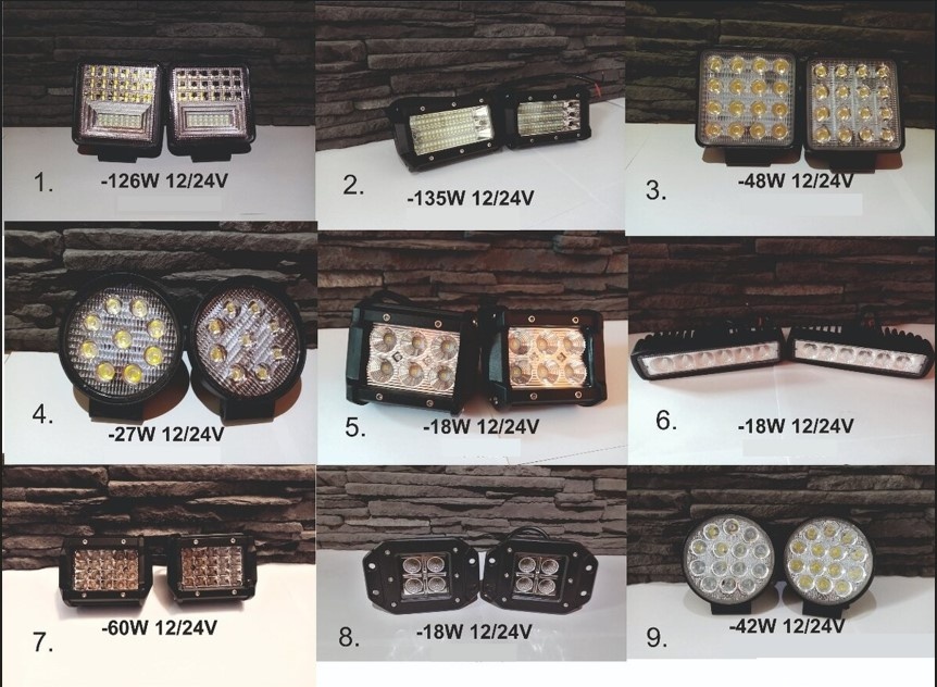 Led prídavné svetlá 18W,27W,48W,60w,72W,126W