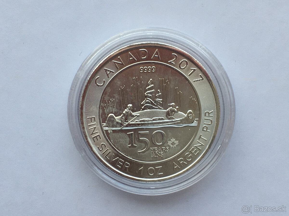 1 oz investičné striebro Voyageur (150 rokov Kanady)